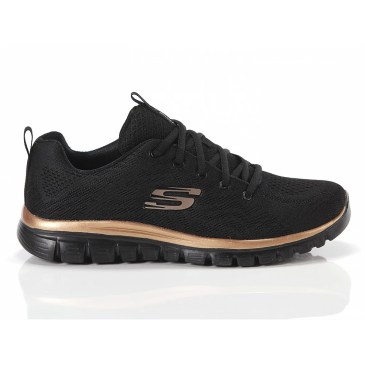 Skechers Graceful Get Connected Γυναικεία Αθλητικά Παπούτσια Running Μαύρα (12615-BKRG)